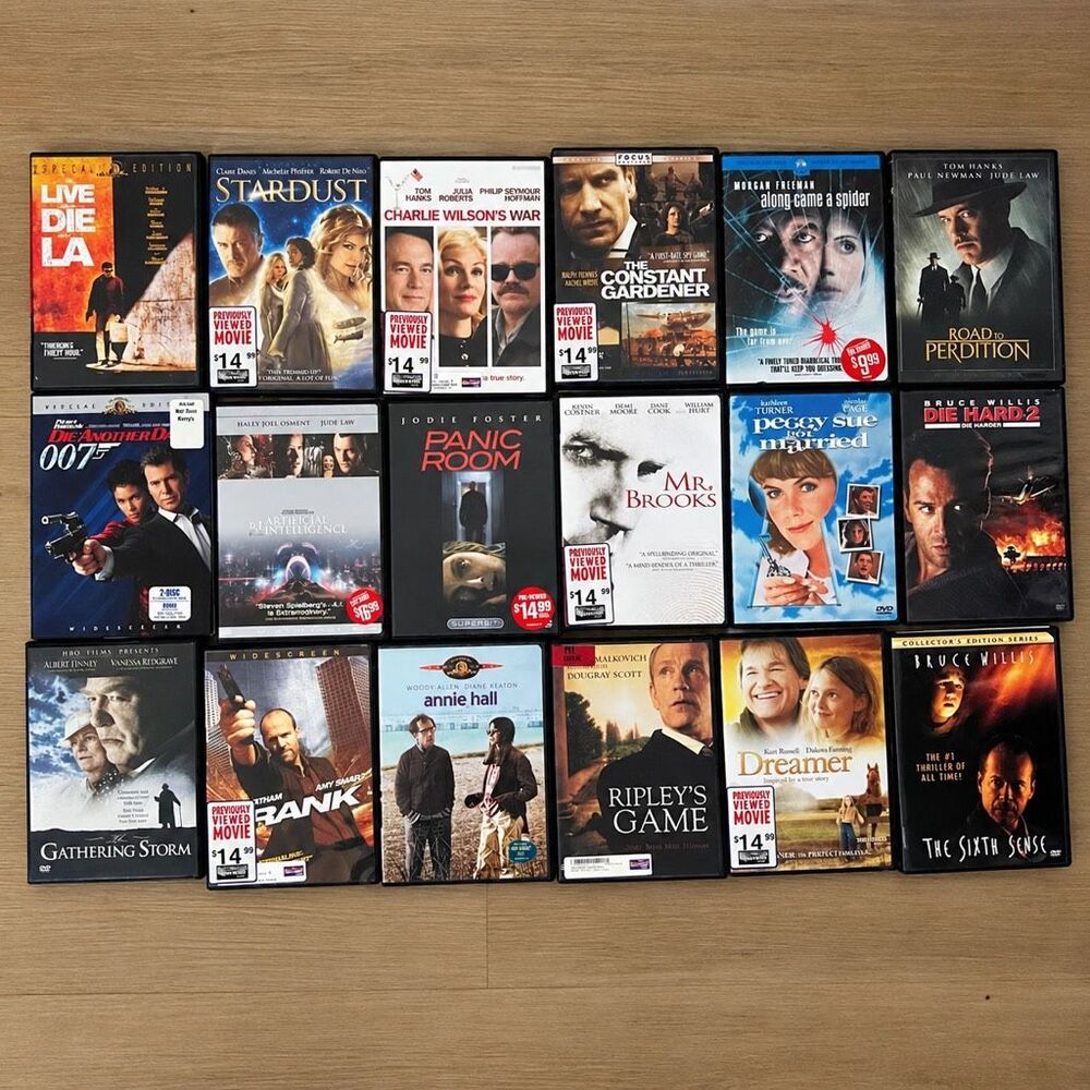 18 DVD Movie Lot Action Drama Thriller Bruce Willis Tom Hanks Morgan Freeman